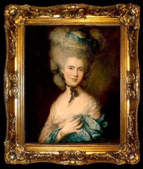framed  Thomas Gainsborough Woman in Blue, ta009-2